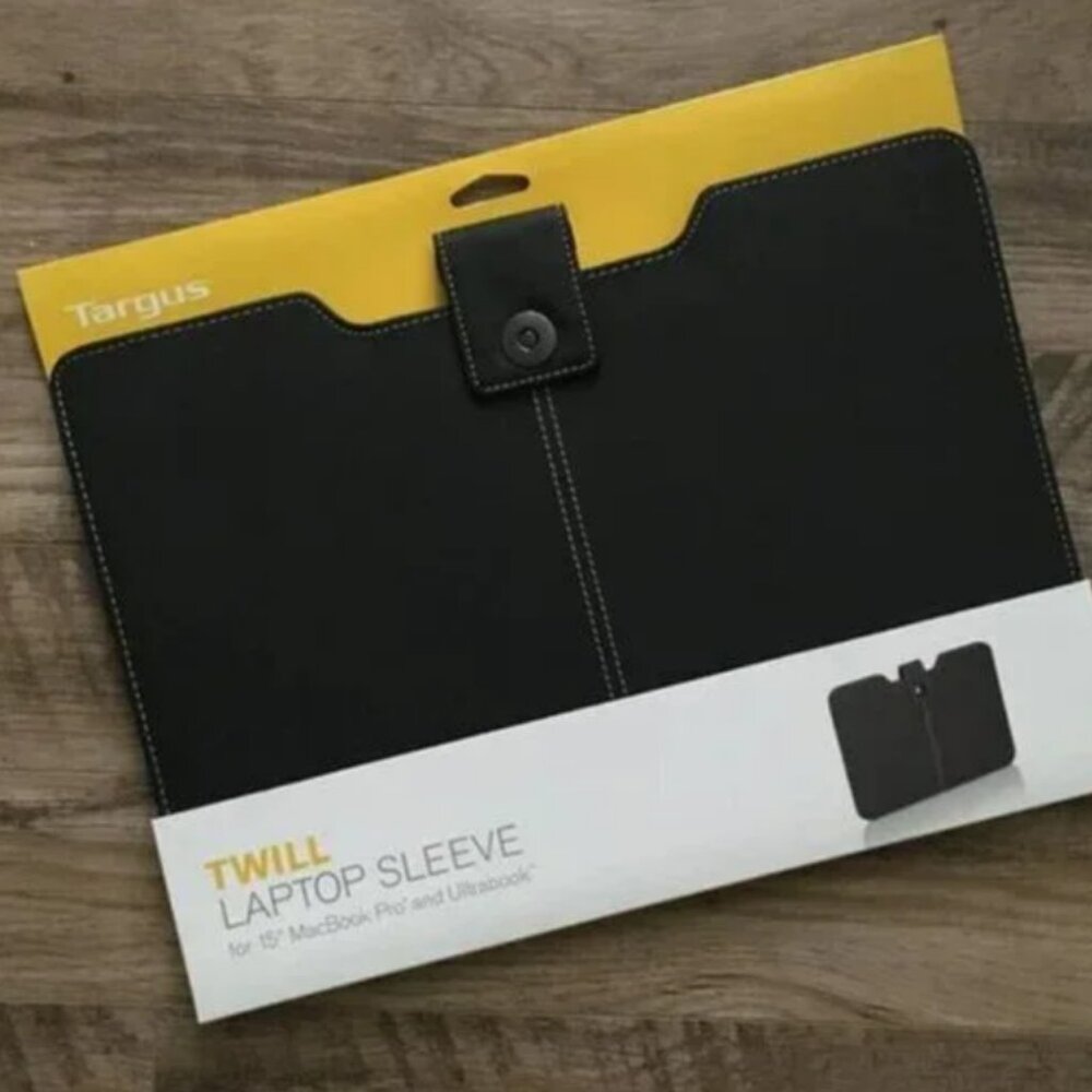 NWT Targus 15" Laptop Sleeve Black Twill MacBook Pro Ultrabook Case